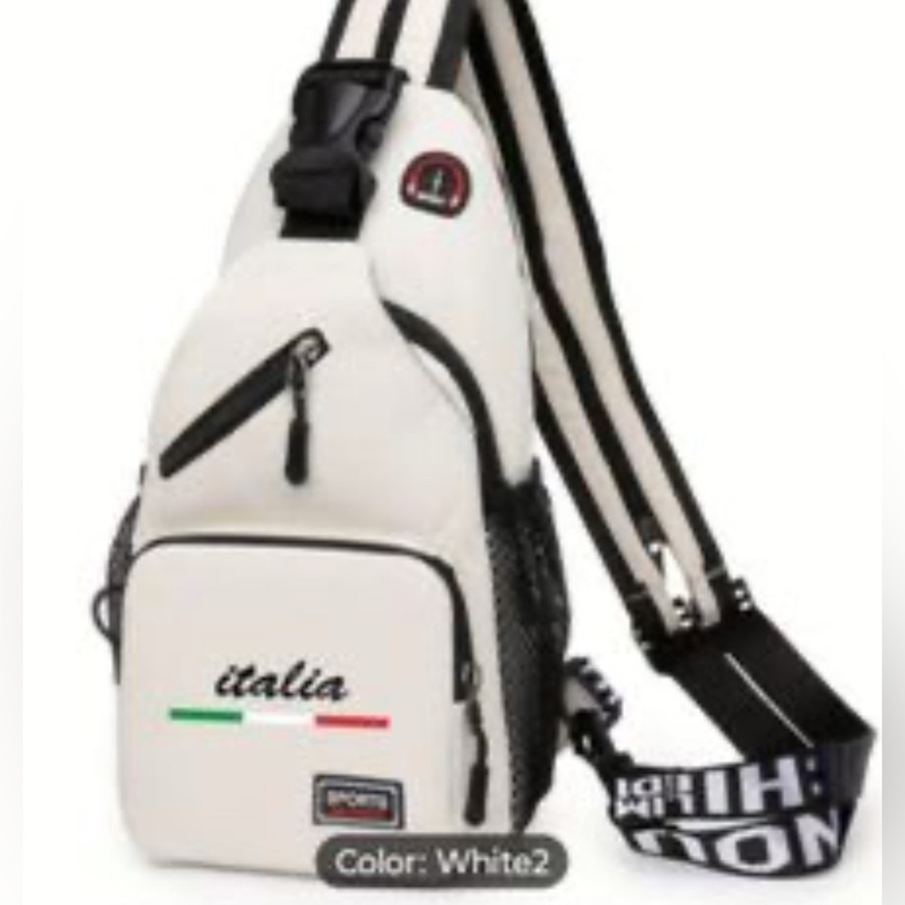NWOT Light Gray Italia Stylish Versatile Crossbody Sling Bag / Backpack